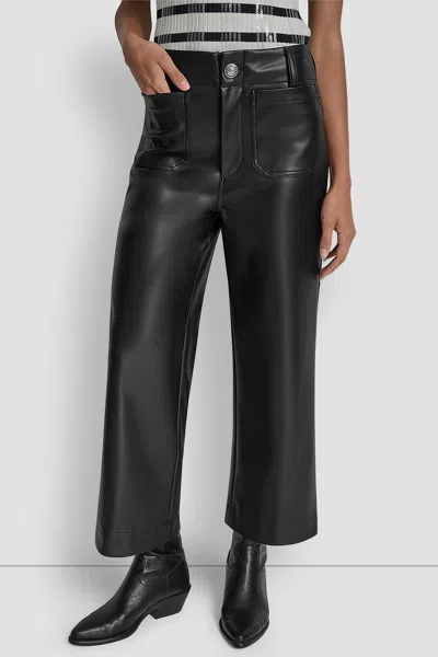 Dkny Women's High Rise Cropped Wide Leg Pants In Black