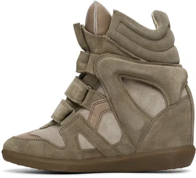 Isabel Marant Bekett Leather And Suede Wedge Sneakers In Multi