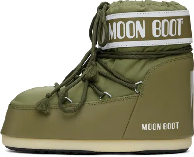 Moon Boot Mens Khaki Icon Low 2 Lace-up Nylon Snow Boots M In Brown