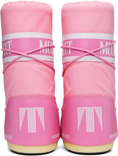 Moon Boot Pink Icon Nylon Boots In Pink