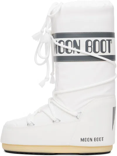 Moon Boot White Icon Nylon Boots In White