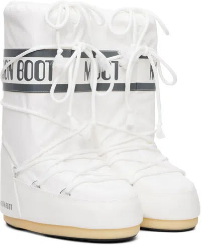 Moon Boot White Icon Nylon Boots In White
