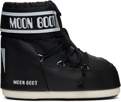 Moon Boot Black Icon Low Nylon Boots In Black