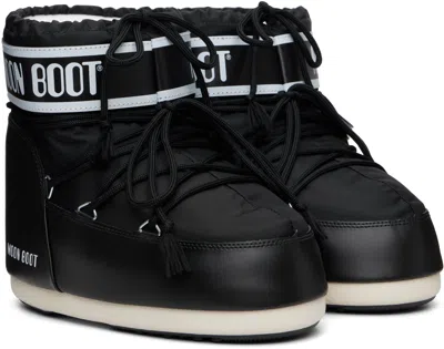 Moon Boot Black Icon Low Nylon Boots In Black