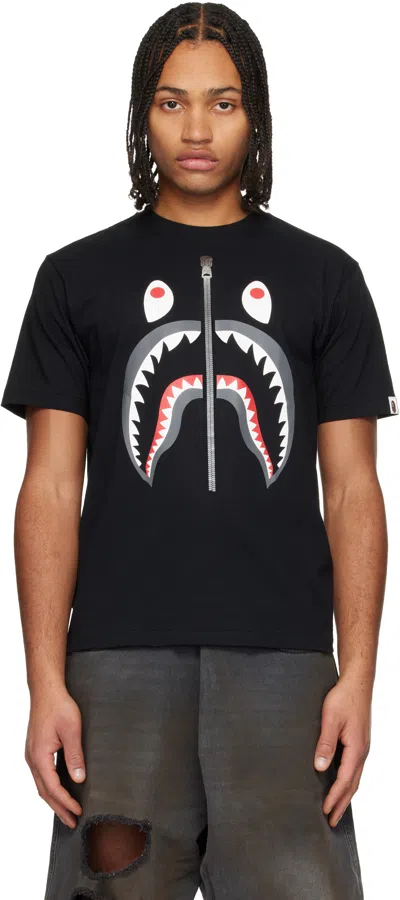 Bape Black Shark T-shirt In Black