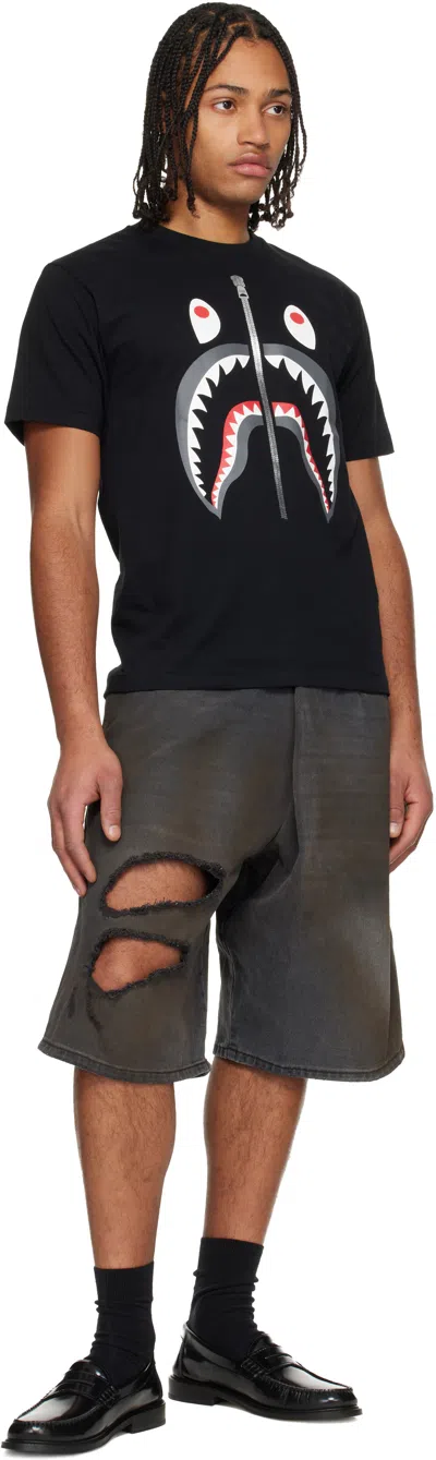 Bape Black Shark T-shirt In Black