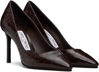 Jimmy Choo Brown Romy 85 Heels In Animal Print