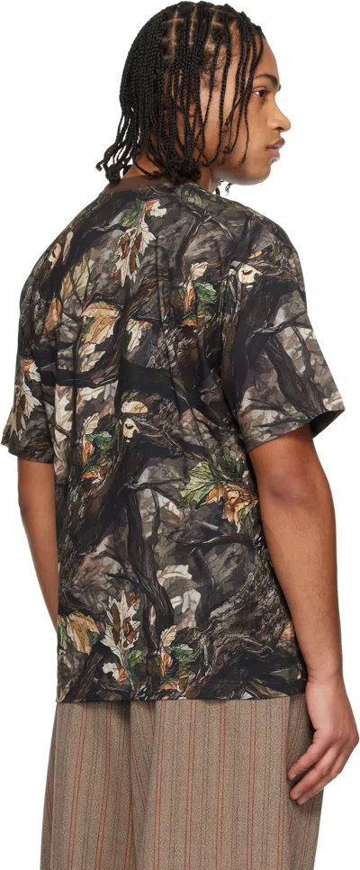 Bape Khaki Tree Edge Camo Ape Face Relaxed T-shirt In Multi