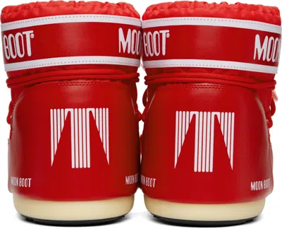 Moon Boot Red Icon Low Nylon Boots In Red