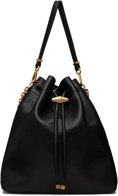 Jimmy Choo Black Cinch Bucket Chain Bag In Black
