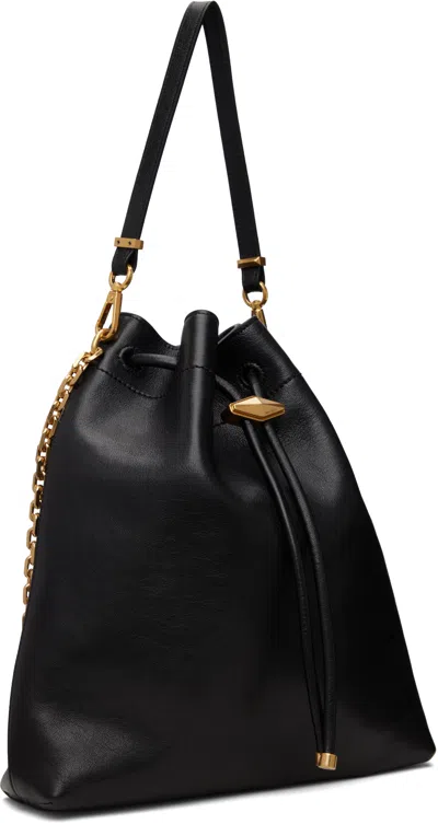 Jimmy Choo Black Cinch Bucket Chain Bag In Black