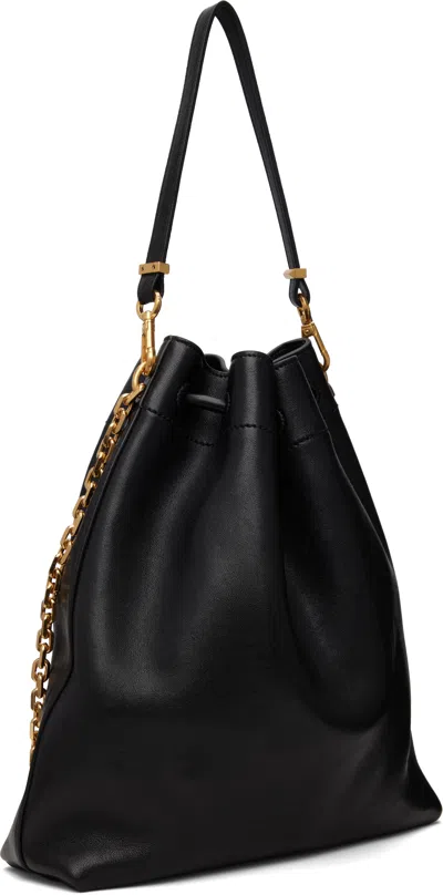 Jimmy Choo Black Cinch Bucket Chain Bag In Black