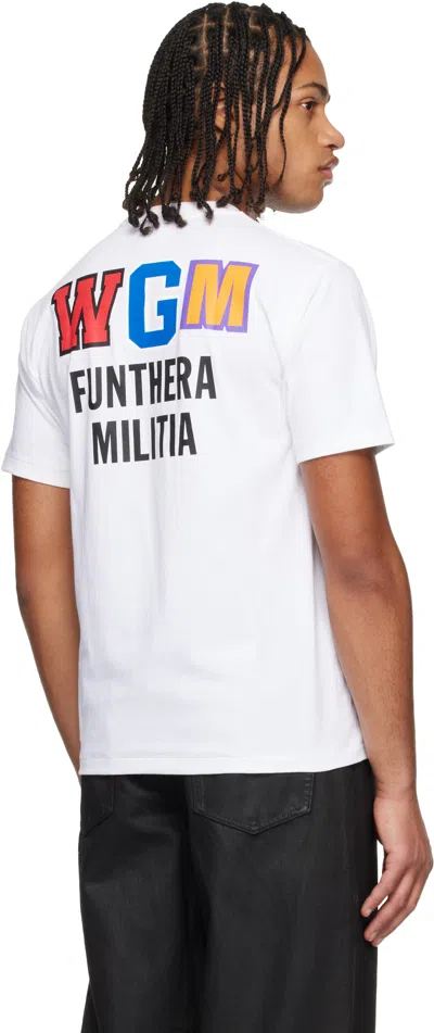 Bape White Shark T-shirt In Multi