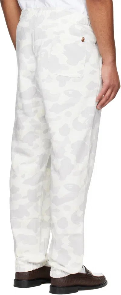 Bape White City Camo Shark Relaxed Fit Sweatpants In Gray