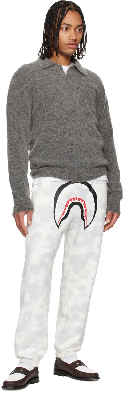 Bape White City Camo Shark Relaxed Fit Sweatpants In Gray