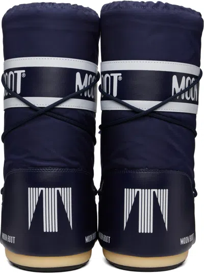Moon Boot Navy Icon Nylon Boots In Blue