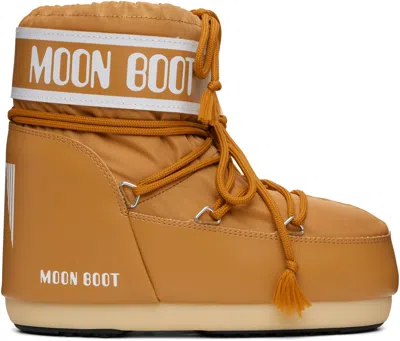 Moon Boot Brown Icon Low Nylon Boots In Multi