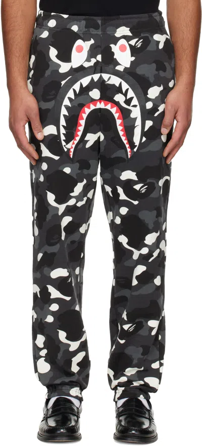 Bape Black City Camo Shark Sweatpants In Black