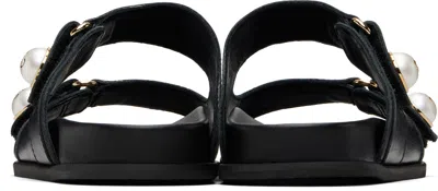 Jimmy Choo Double Strap Embellished Buttons Sandals In Black