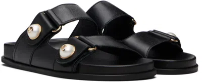 Jimmy Choo Double Strap Embellished Buttons Sandals In Black