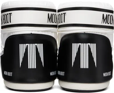 Moon Boot White & Black Icon Low Nylon Boots In Multi
