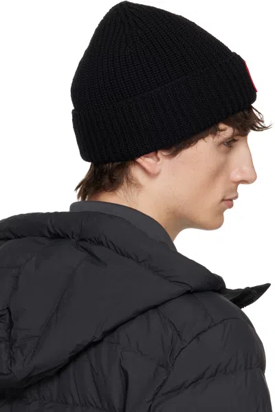 Canada Goose Black Rib Beanie In Black