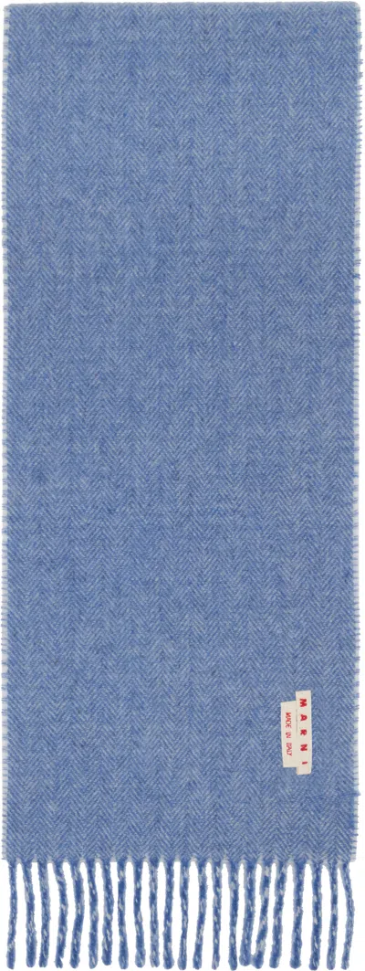 Marni Blue Wool Scarf