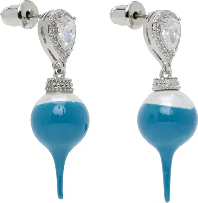 Ottolinger Faux-pearl Drop Earrings In Silver