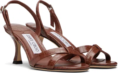 Jimmy Choo Tan Elsy 70 Heeled Sandals In Brown