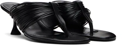 Proenza Schouler Woman Thong Sandal Black Size 8 Leather In Black