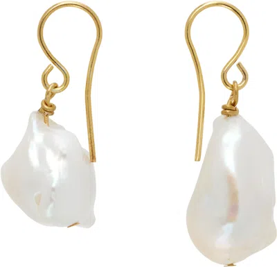 Jil Sander Grainy Earrings In Gold