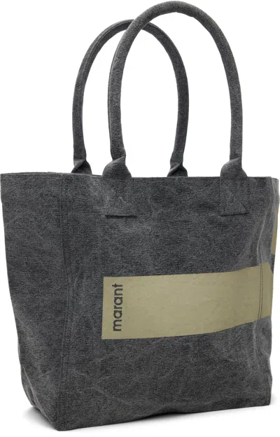Isabel Marant Gray Small Yenky Tote In Black