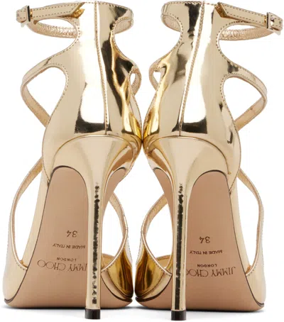 Jimmy Choo Gold Azia 110 Heeled Sandals In Animal Print
