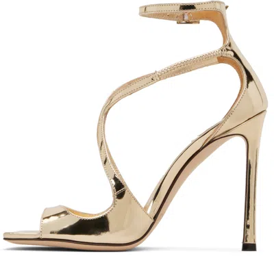 Jimmy Choo Gold Azia 110 Heeled Sandals In Animal Print