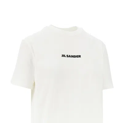Jil Sander Short-sleeve T-shirt With Centered Logo Detail In White