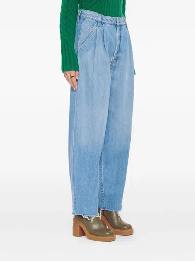 Mother Double Pleat Frayed Jeans In Multi