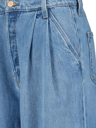 Mother Double Pleat Frayed Jeans In Multi