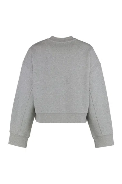 Moncler Crew Neck Sweatshirt In Cotton In Gray