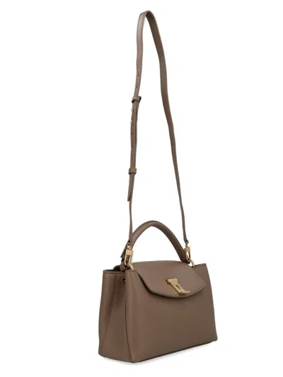 Bally Small "lock Me" Bag In Brown