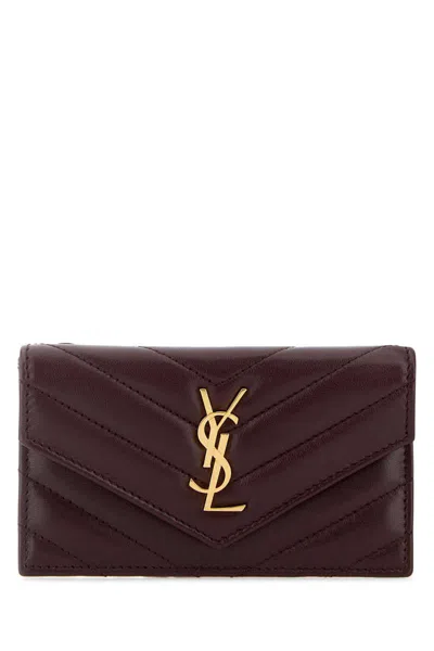 Saint Laurent Wallets In Burgundy