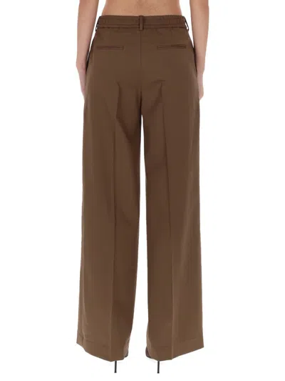 Pt Torino Brown Virgin Wool Trousers In Brown