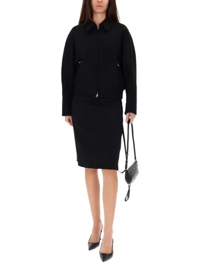 Courrèges Wool Bomber Jacket In Black