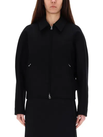 Courrèges Wool Bomber Jacket In Black