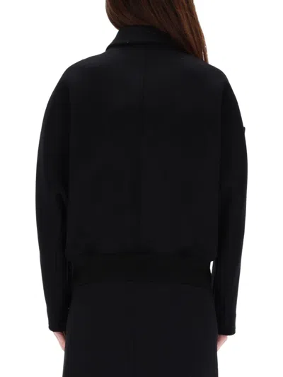 Courrèges Wool Bomber Jacket In Black