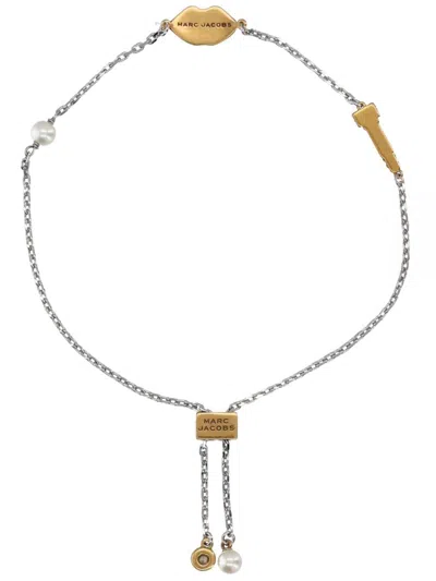 Marc Jacobs "lips Slider" Bracelet In Metallic