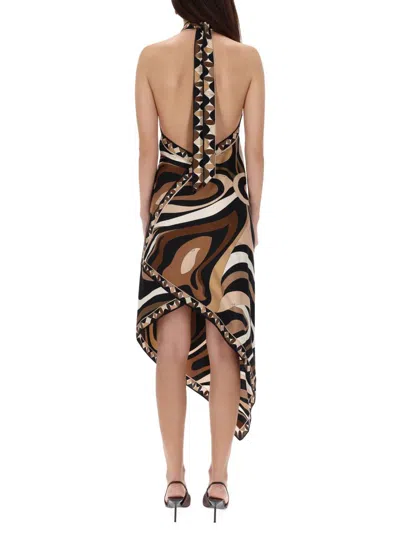 Pucci Midi Dress With "marble" Print In Multi