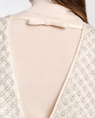 Dorothee Schumacher Sequin Embellished Crop Top In Duchesse In White