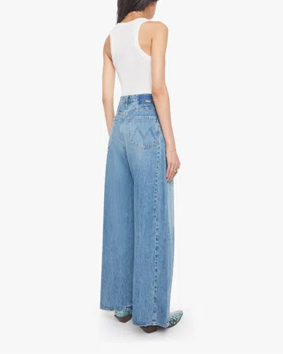 Mother Womens Folk Star The Dodger Flood Wide-leg Denim Jeans In Blue