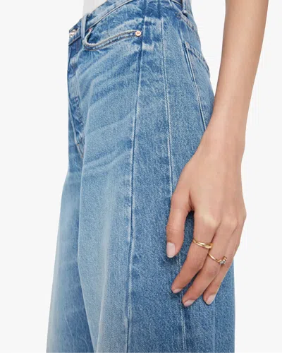 Mother Womens Folk Star The Dodger Flood Wide-leg Denim Jeans In Blue