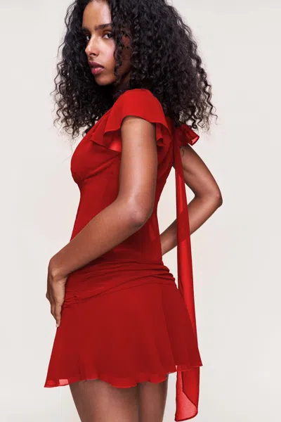 Danielle Guizio Ny Eda Mini Skirt In Red